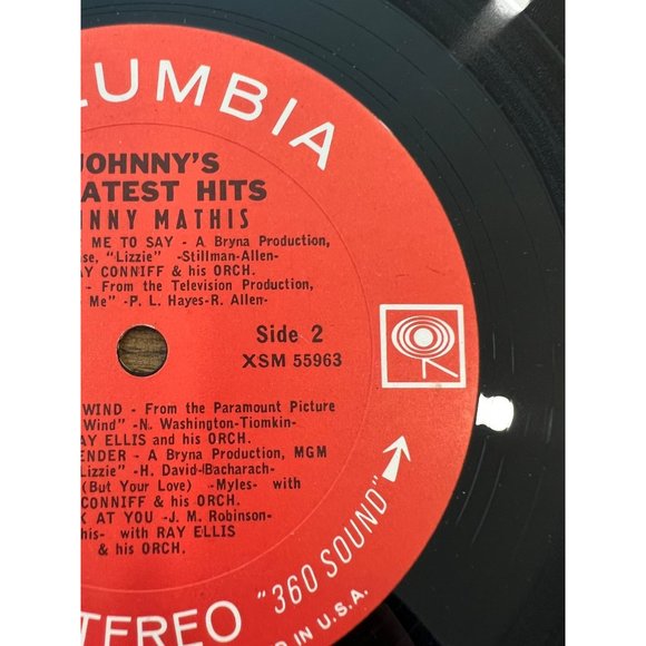 Johnnys Greatest Hits Johnny Mathis Vinyl Record XSM 55963 - Picture 4 of 7